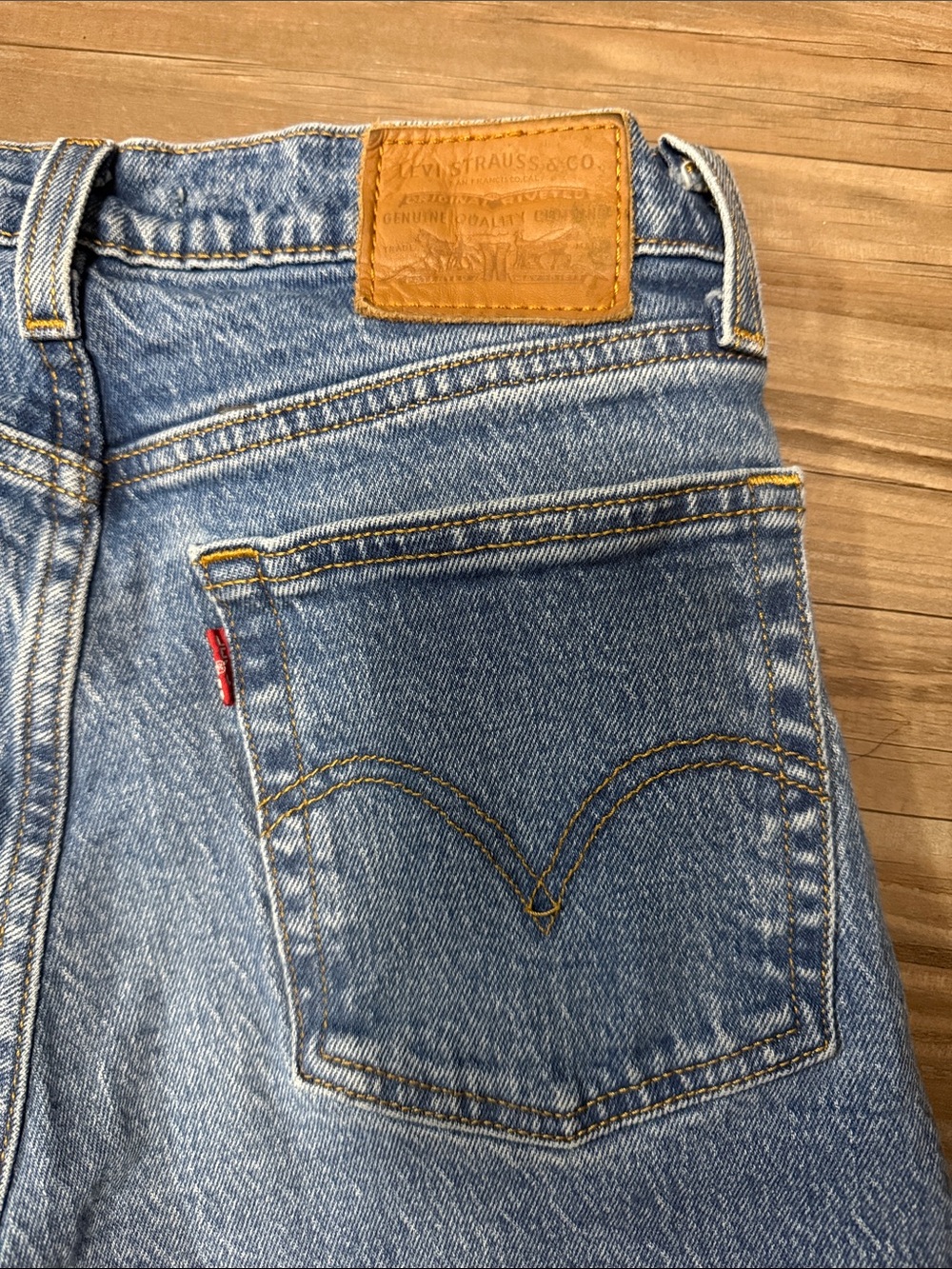 Levi’s Premium Wedgie Straight Ankle Jeans 25 Jive Sound $98 - Picture 6 of 12